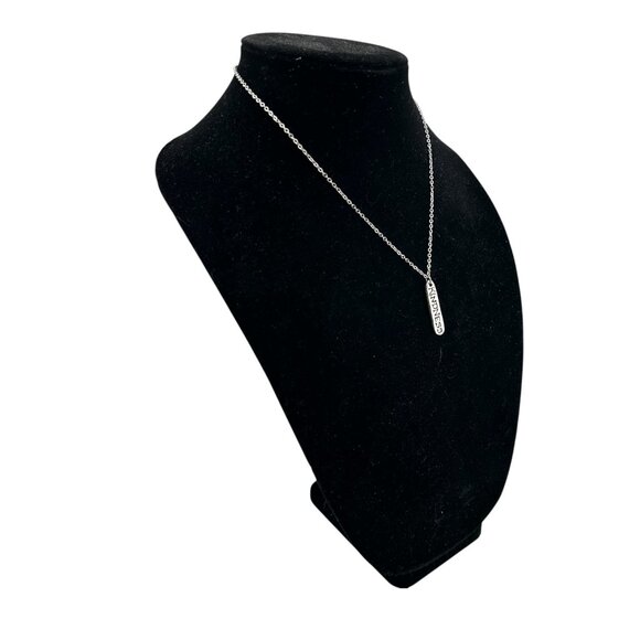 Kindness Pewter Bar Necklace Message Necklace Diamond Cut Stainless Steel - Picture 4 of 7